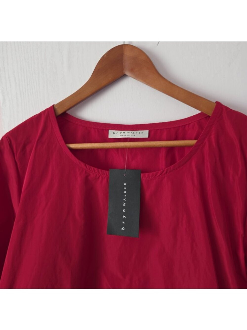 Bryn Walker NWT Red High Low Tunic Top Lagenlook Art to Wear Made USA XS - Picture 6 of 8